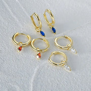 Tarnish Free - Earrings - Zirconia earrings and pendant Blue - Elizabeth Summer