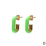 Tarnish Free - Geometric Huggie Earrings - Multi colour - Elizabeth Summer
