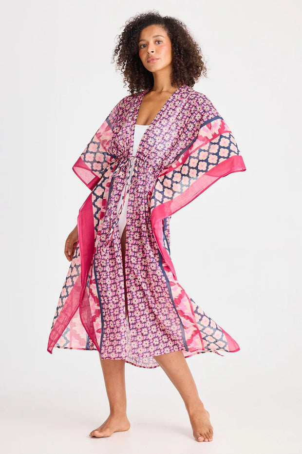 Holiday Australia - Asta Long Kaftan - Pink Floral