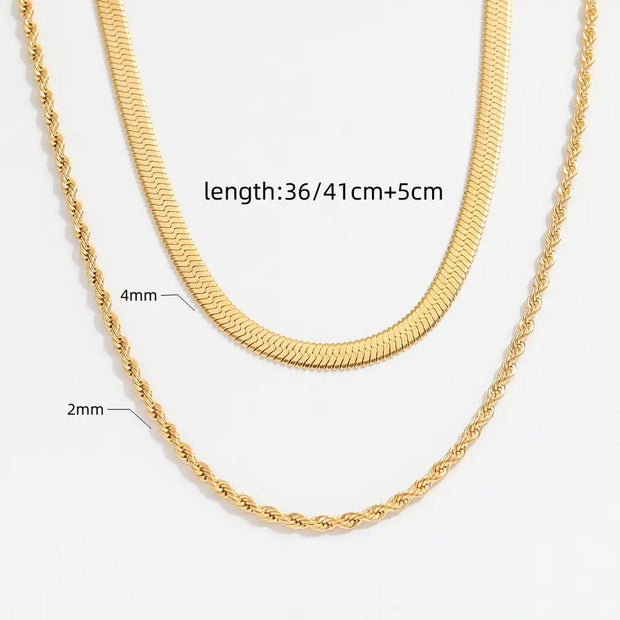 Tarnish Free  - Double Rope Necklace - Elizabeth Summer