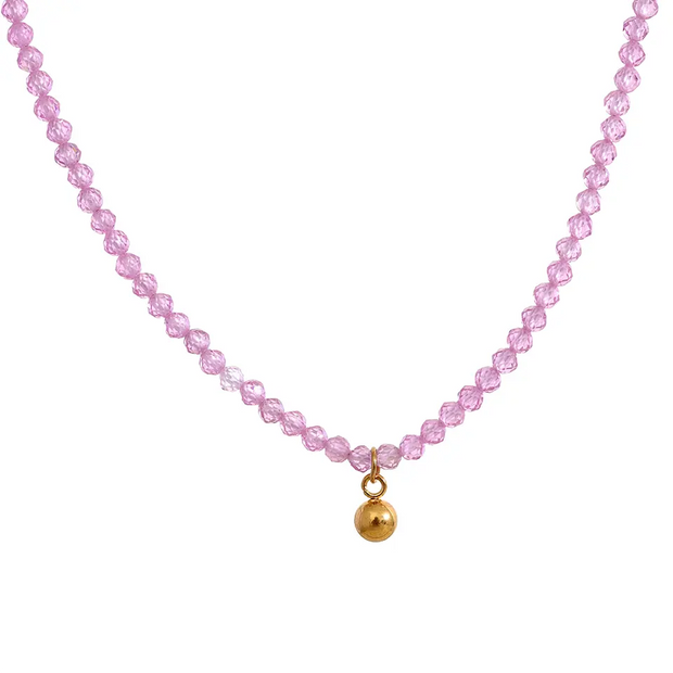 Beaded Necklace - Pale Pink - Elizabeth Summer