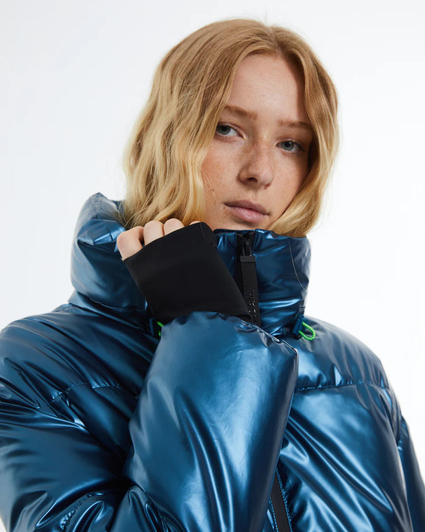 Andam - Puffer Jacket - Metallic Blue Azul