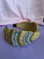 Alice Band - Mustard band with beaded details - Elizabeth Summer