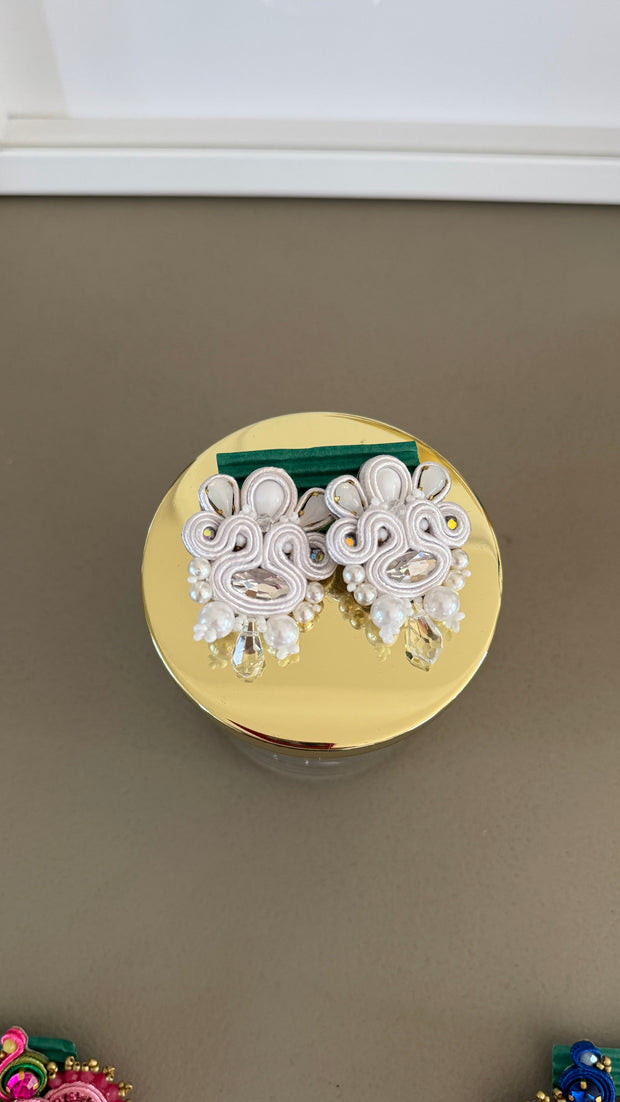 South American Earrings - São Paulo - White - Elizabeth Summer