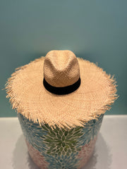 The Elizabeth Hat - Fedora Crown - Wide Brimmed Frayed Edge Hat - Elizabeth Summer