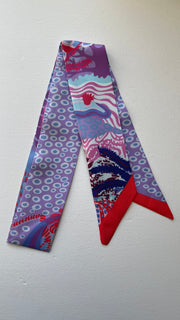 Twilly - Thin Head scarf -  Multo colour pattern - Elizabeth Summer