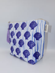 Blue Shell - Velvet Makeup Bag
