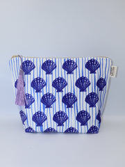Blue Shell - Velvet Makeup Bag
