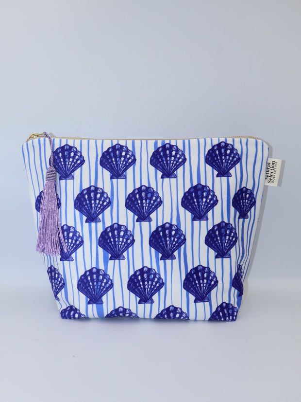 Blue Shell - Velvet Makeup Bag