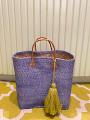 Moroccan Collection - Sisal Basket Bag - Blue - Elizabeth Summer