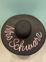 Personalised Hat - Black Only - Elizabeth Summer