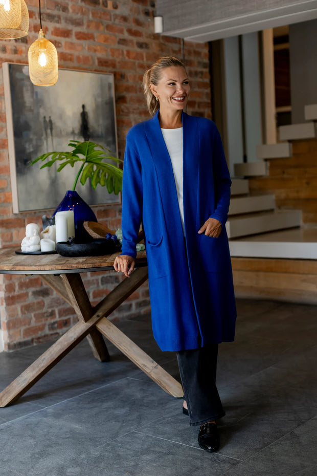 SLICK - Alicante - Long Cardigan with Rolled Hem Pockets - Elizabeth Summer