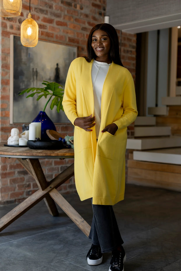 SLICK - Alicante - Long Cardigan with Rolled Hem Pockets - Elizabeth Summer