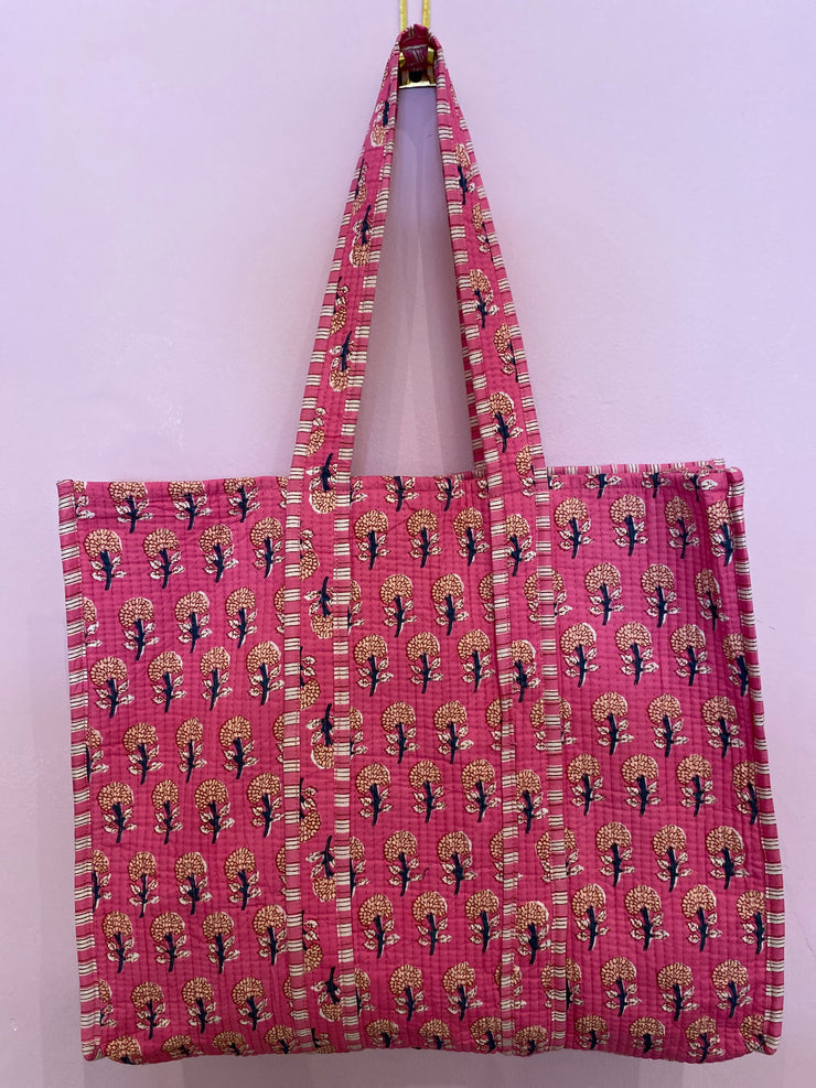 Bag - Pinks With Peach Flowers - Elizabeth Summer