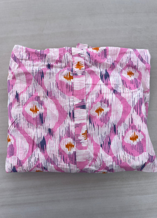 Pyjamas  - Indian Cotton Long Set - Pinks - Elizabeth Summer