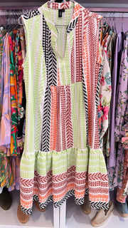 SLICK - Fleur - S/Less Styled Dress with Pockets - Atzec Lime - Elizabeth Summer