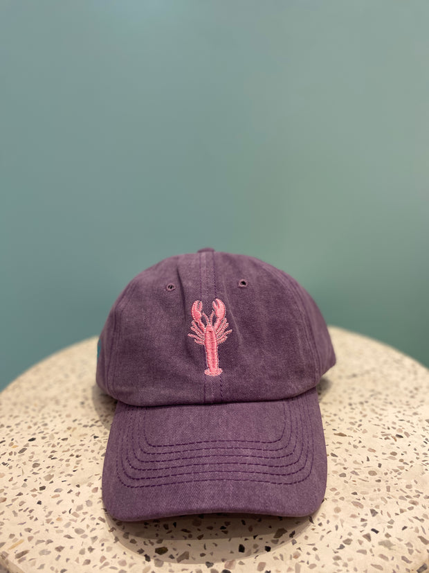 Hat - Peak - Purple With Lobster - Elizabeth Summer