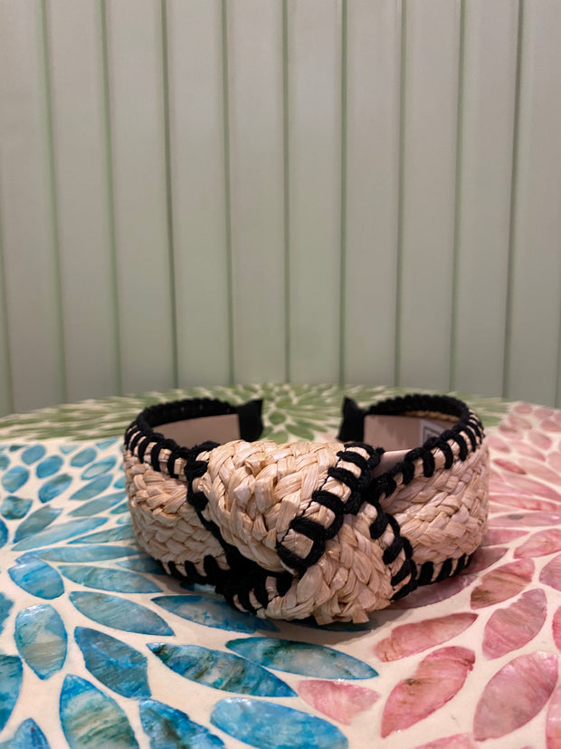 Alice Band - Raffia Straw - Black - Elizabeth Summer