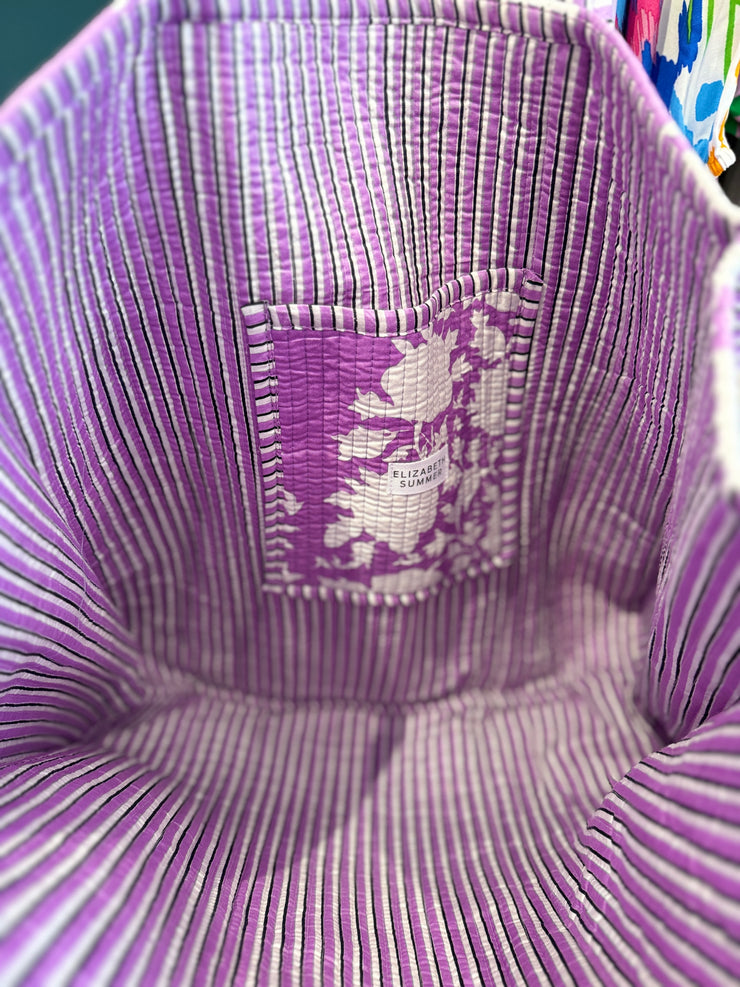 Quilted Bag - Purple and white tree