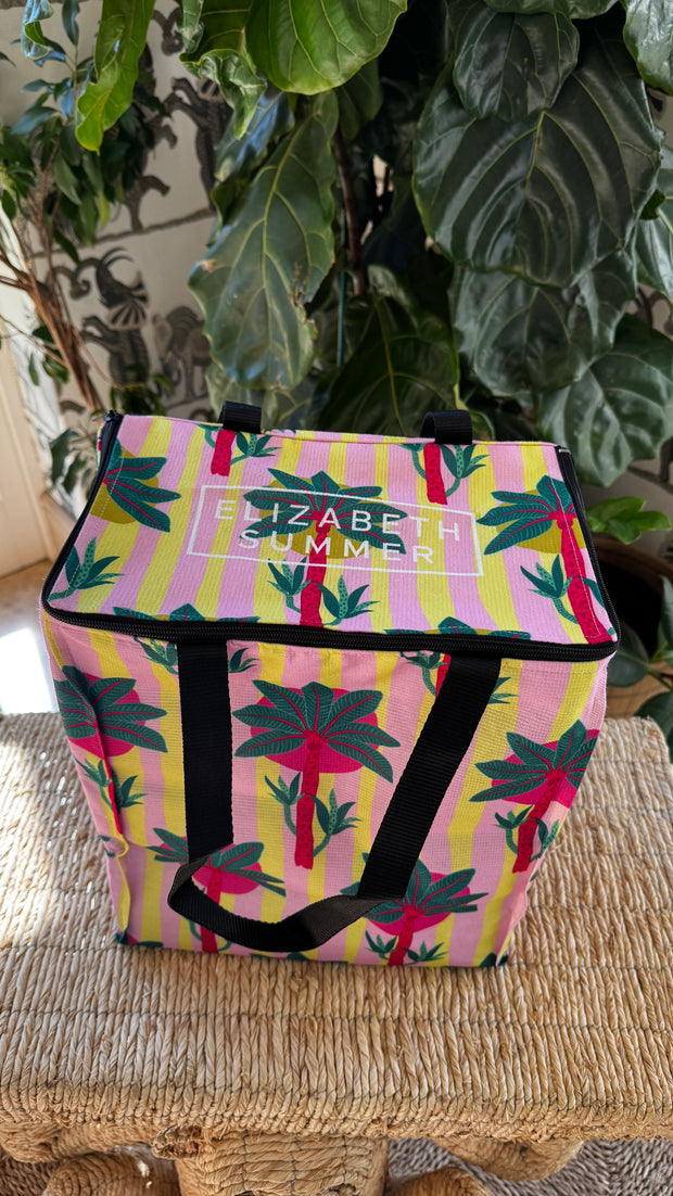 Cooler Bag - Large - Pink Palms (Pre - Order arriving 18 Sept) - Elizabeth Summer
