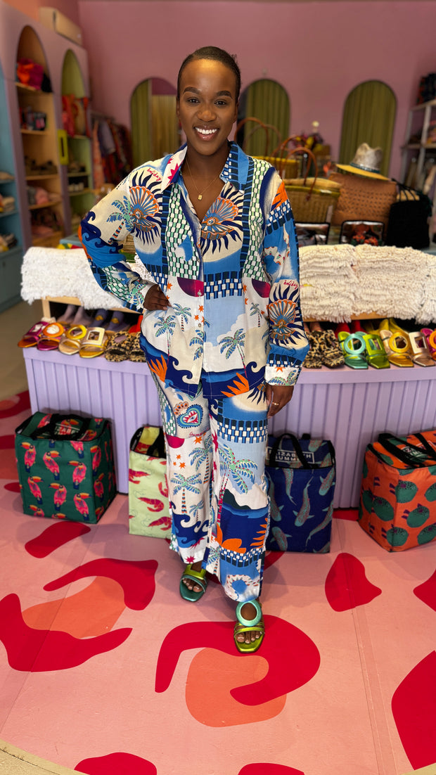 Palme - Shirt - Multi Blue