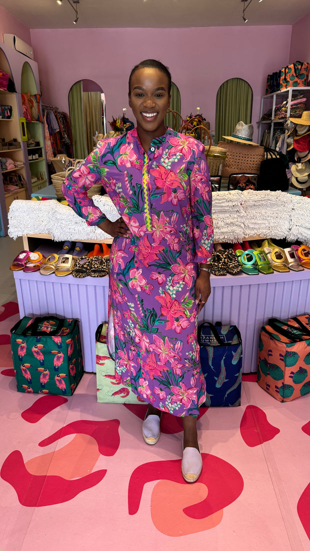 Meg Dress - Purple tropics