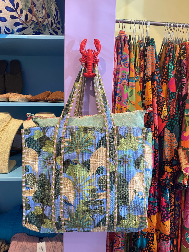Quilted Bag - Peacock - Blue - Elizabeth Summer