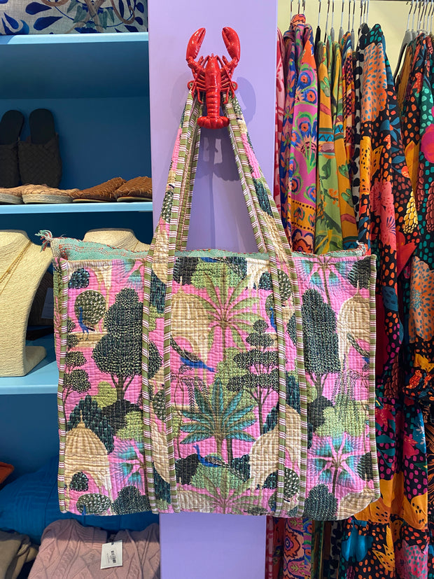 Quilted Bag - Peacock - Pink - Elizabeth Summer