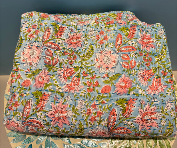 Kantha (Quilt) - King Size - Sky Blue