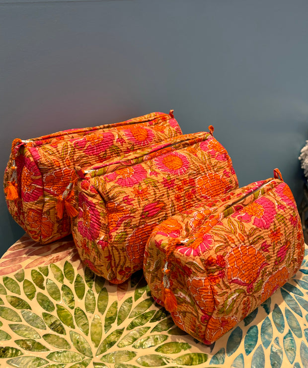 Make up bag - Flower - Orange