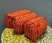 Make up bag -  Stripe - Orange