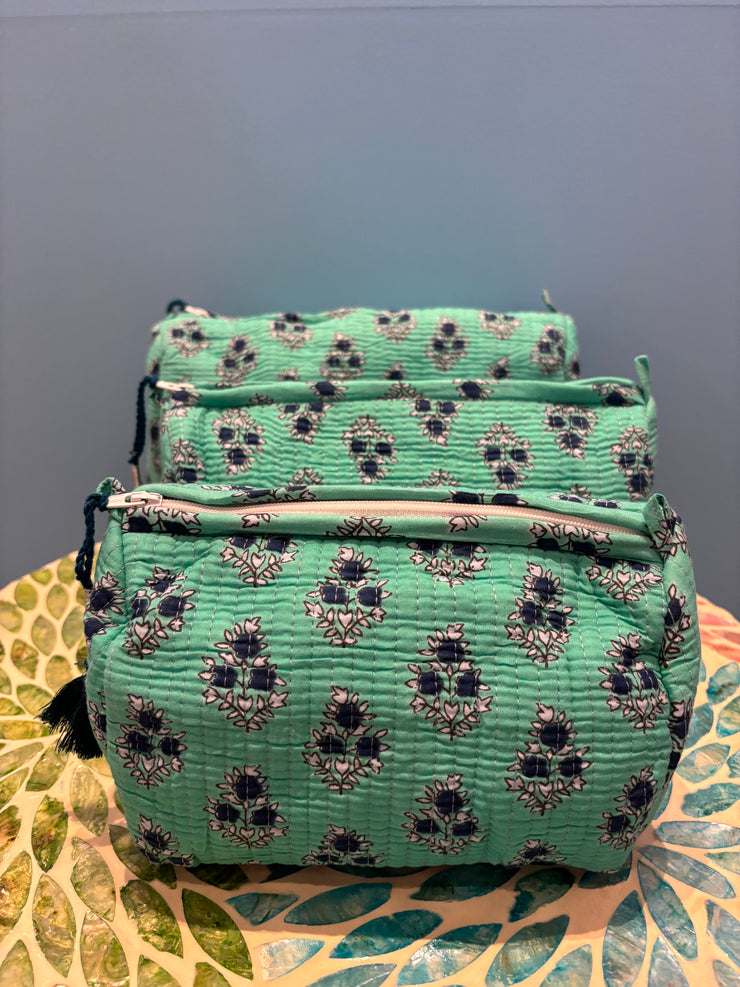 Make up bag - Leaf - Turquoise