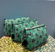 Make up bag - Leaf - Turquoise