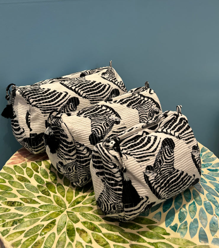 Make up bag - White Zebra