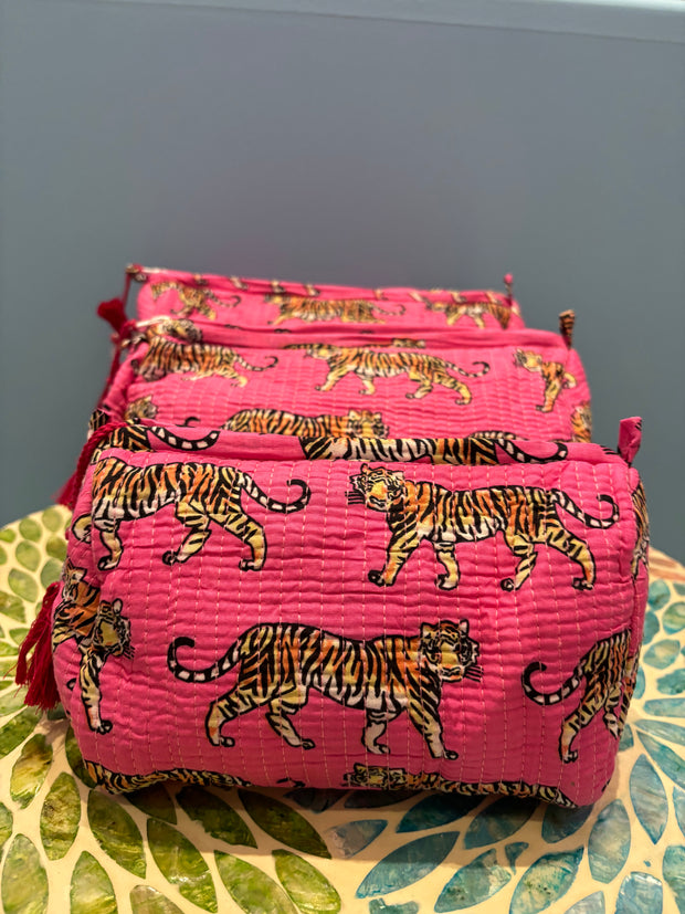 Make up bag - Tiger - Pink