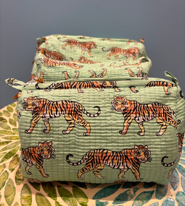 Make up bag - Tiger - Mint Green