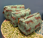 Make up bag - Tiger - Mint Green