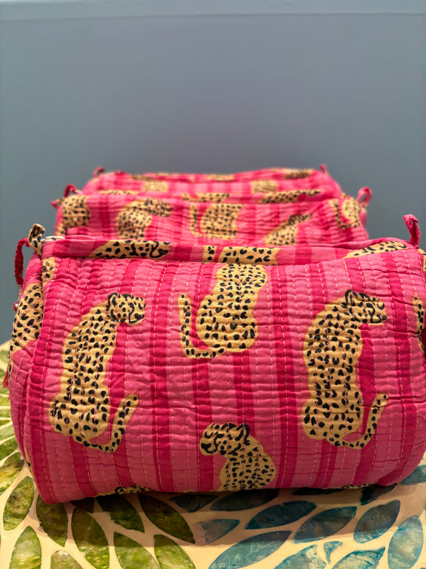 Make up bag - Leopard - Pink