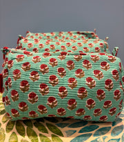 Make up bag - Flower - Turquoise