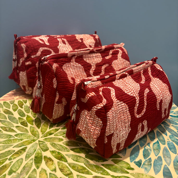 Make up bag - Tiger - Maroon