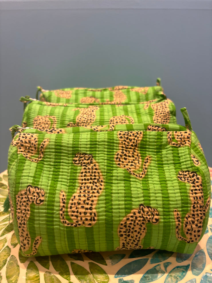 Make up bag - Leopard - Green