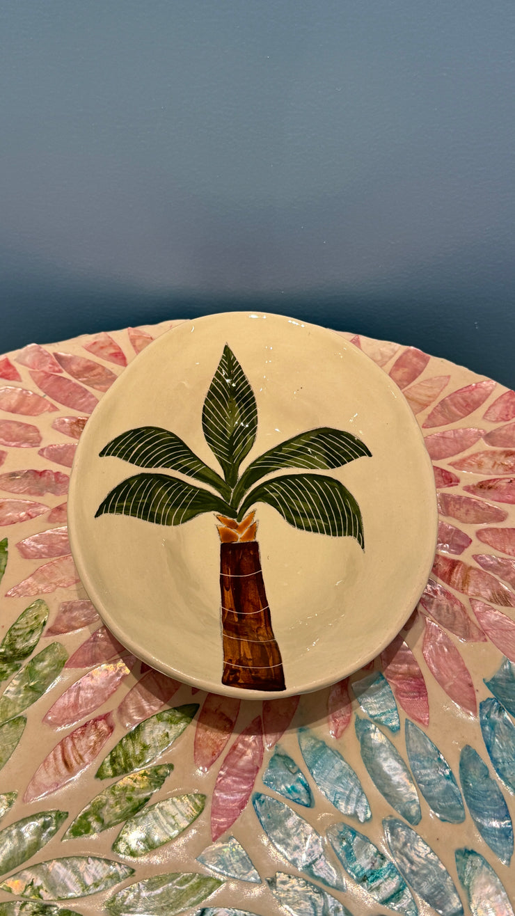 Ceramics - Small Dish - Palm on Yellow