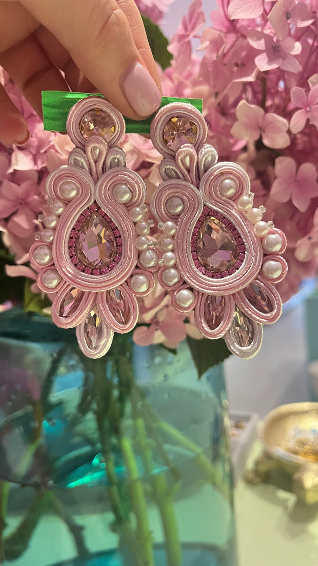 South American Earrings - Pearl Butterfly - Pale Pink - Elizabeth Summer