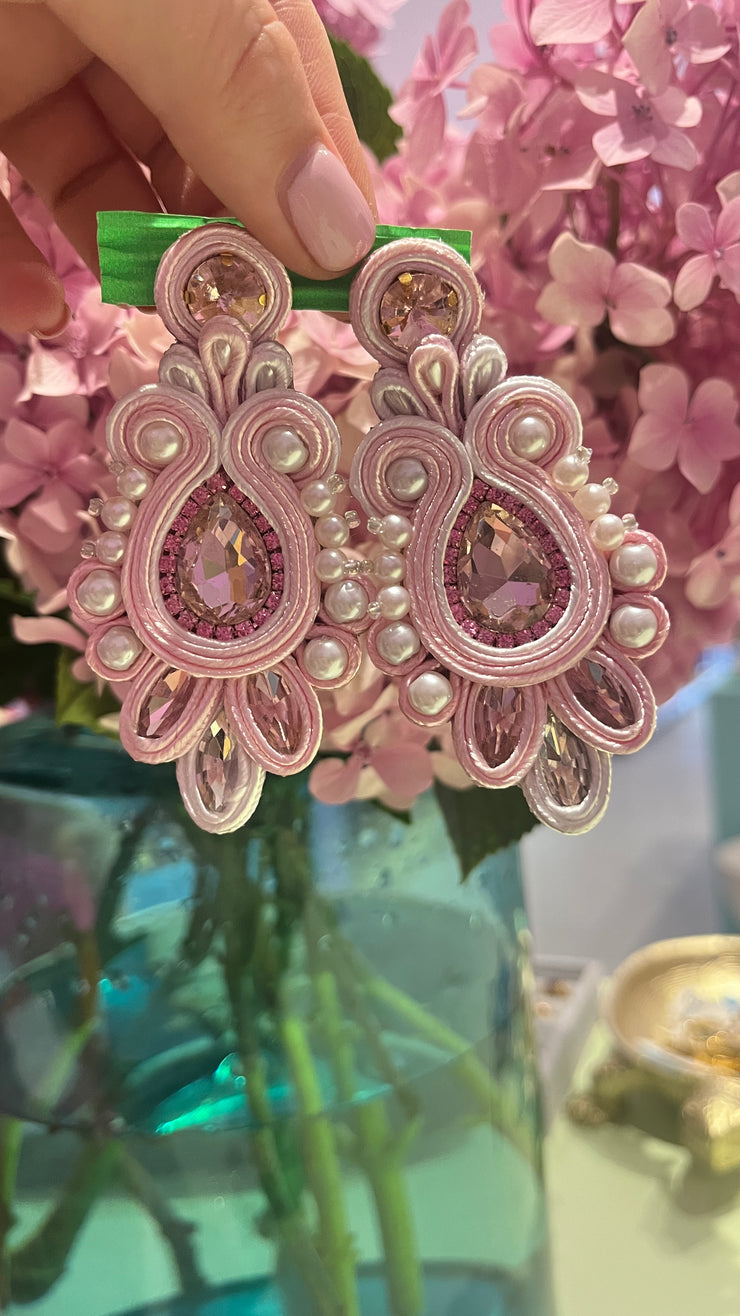 South American Earrings - Pearl Butterfly - Pale Pink - Elizabeth Summer