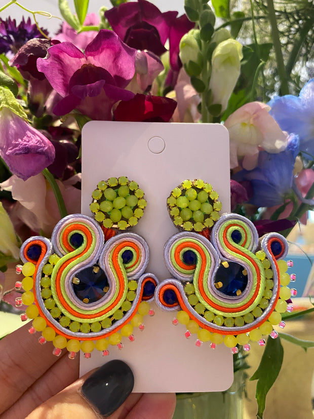 South American Earrings - Bali - Yellow