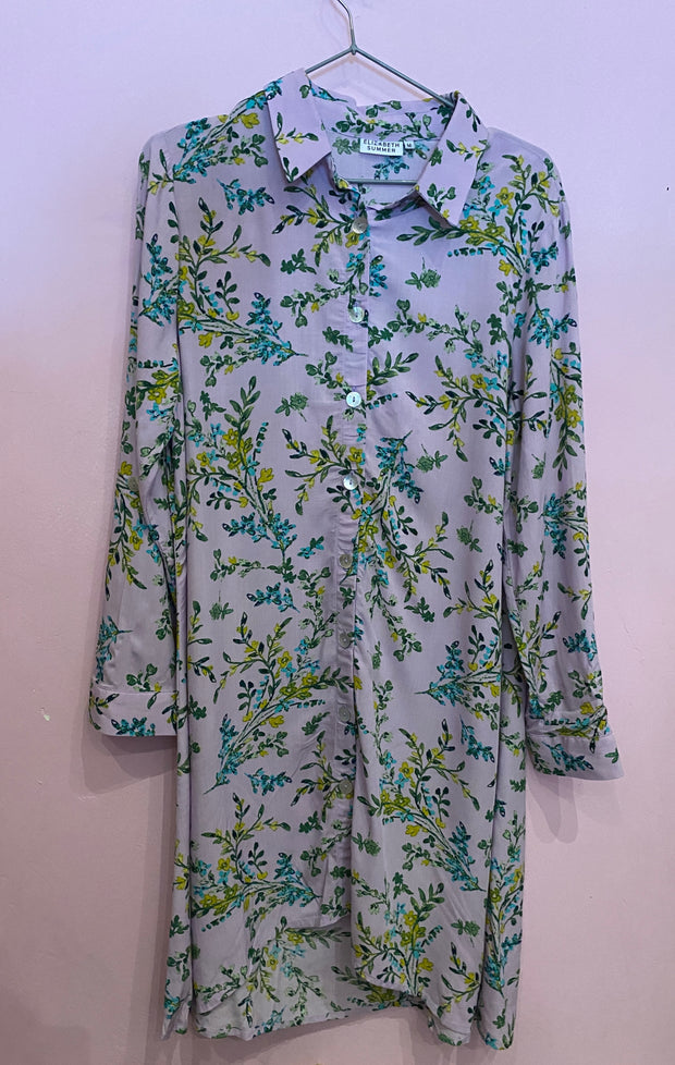 Shirt Dress - Purple Floral