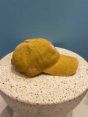 Hat - Peak - Mustard With Pink Lobster