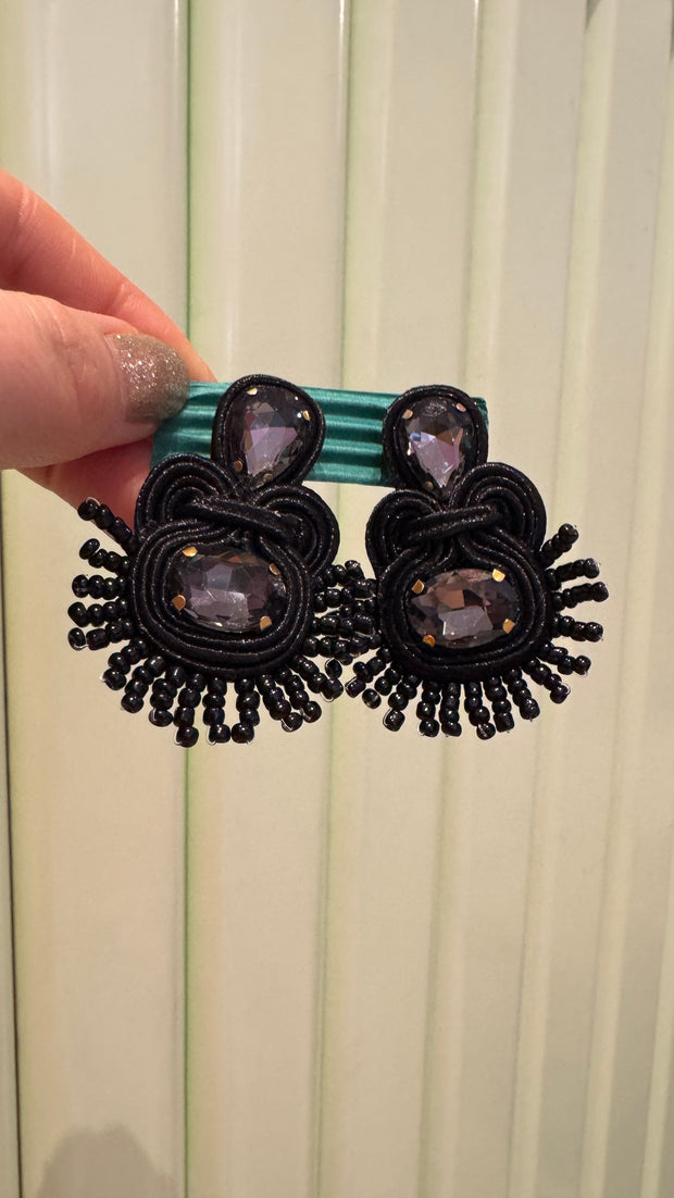 South American Earrings - Coco - Black