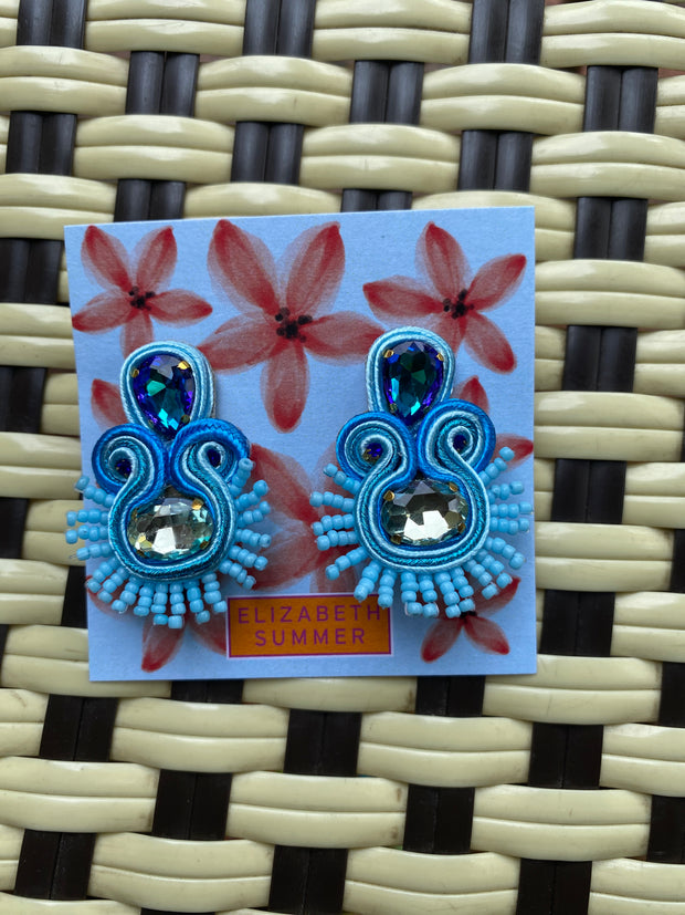 South American Earrings - Coco - Blues
