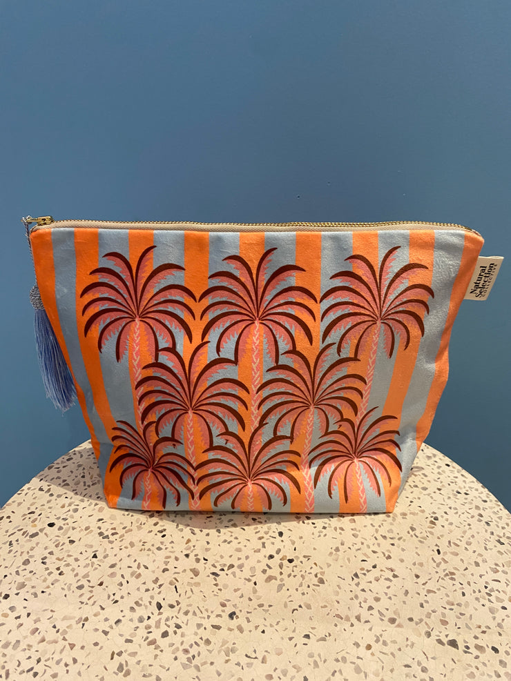 Antibes Palm  - Velvet Makeup Bag